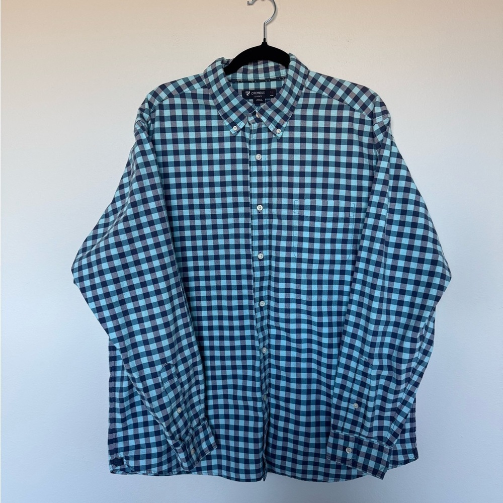 Daniel Cremieux Classics Men's Blue & Black Checkered Cotton Shirt Size XL